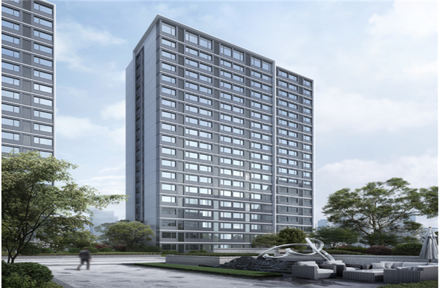 杭州市首座近零能耗住宅建筑临安美狮贵宾会宸锦学府主体结顶